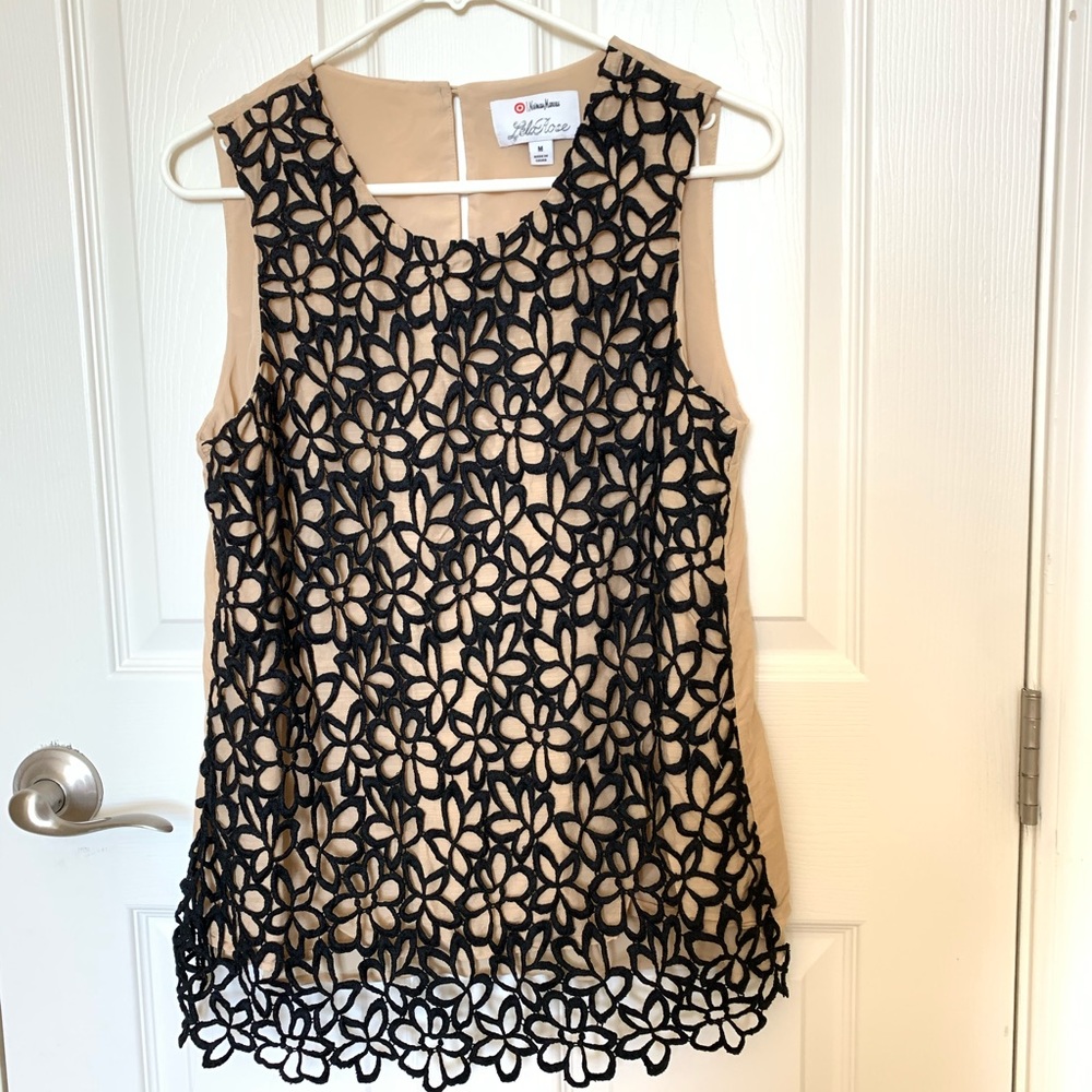 Lela Rose Floral Lace Sleveeless top M